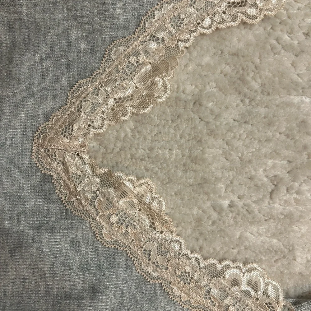 Free People Lace-Trim Camisole Babydoll Tank Top - Gray - Picture 4 of 6